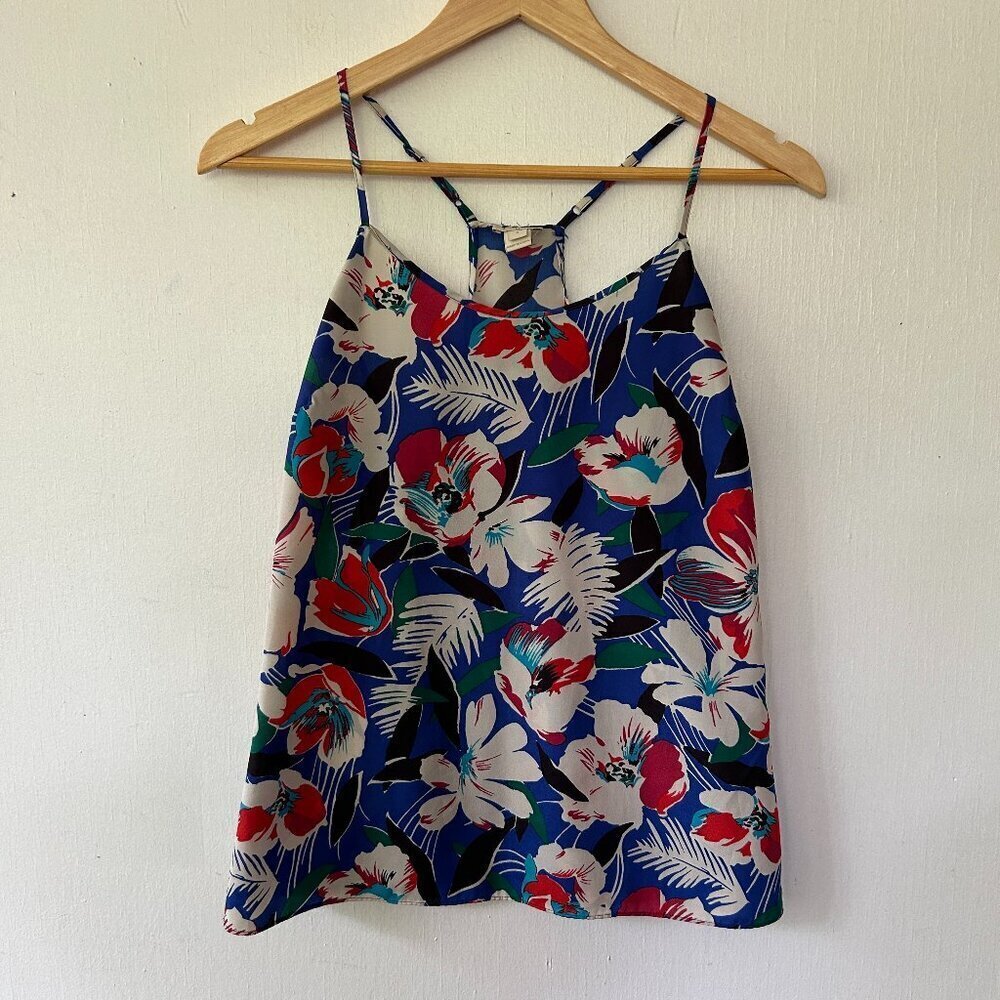 J.Crew Factory Tropical Tank Top Womens 0 Strappy Vacation Adjustable Floral